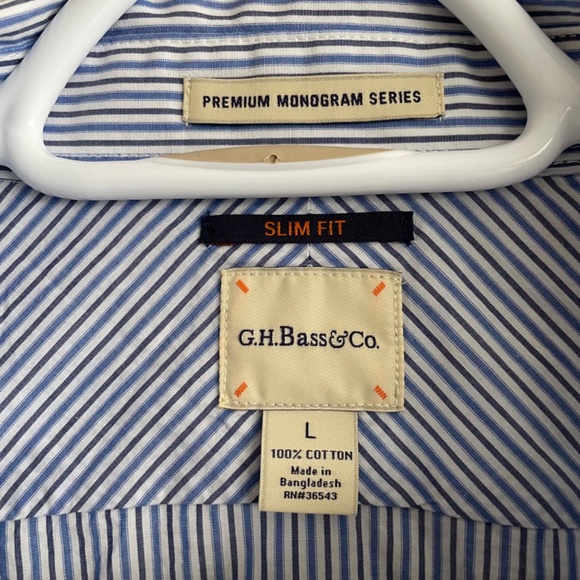 G.H. Bass & Co. Slim Fit Premium Monogram Series Dress Shirt. - Picture 3 of 8